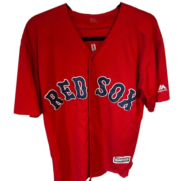 Boston Red Sox Jersey Men's Large Red Great Condition - Picture 1 of 4